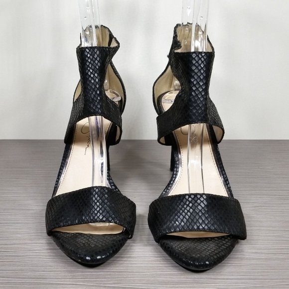 Jessica Simpson Mekos Cutout Sandal, Black Fabric, Womens Size 7 M / 37 - Picture 2 of 12